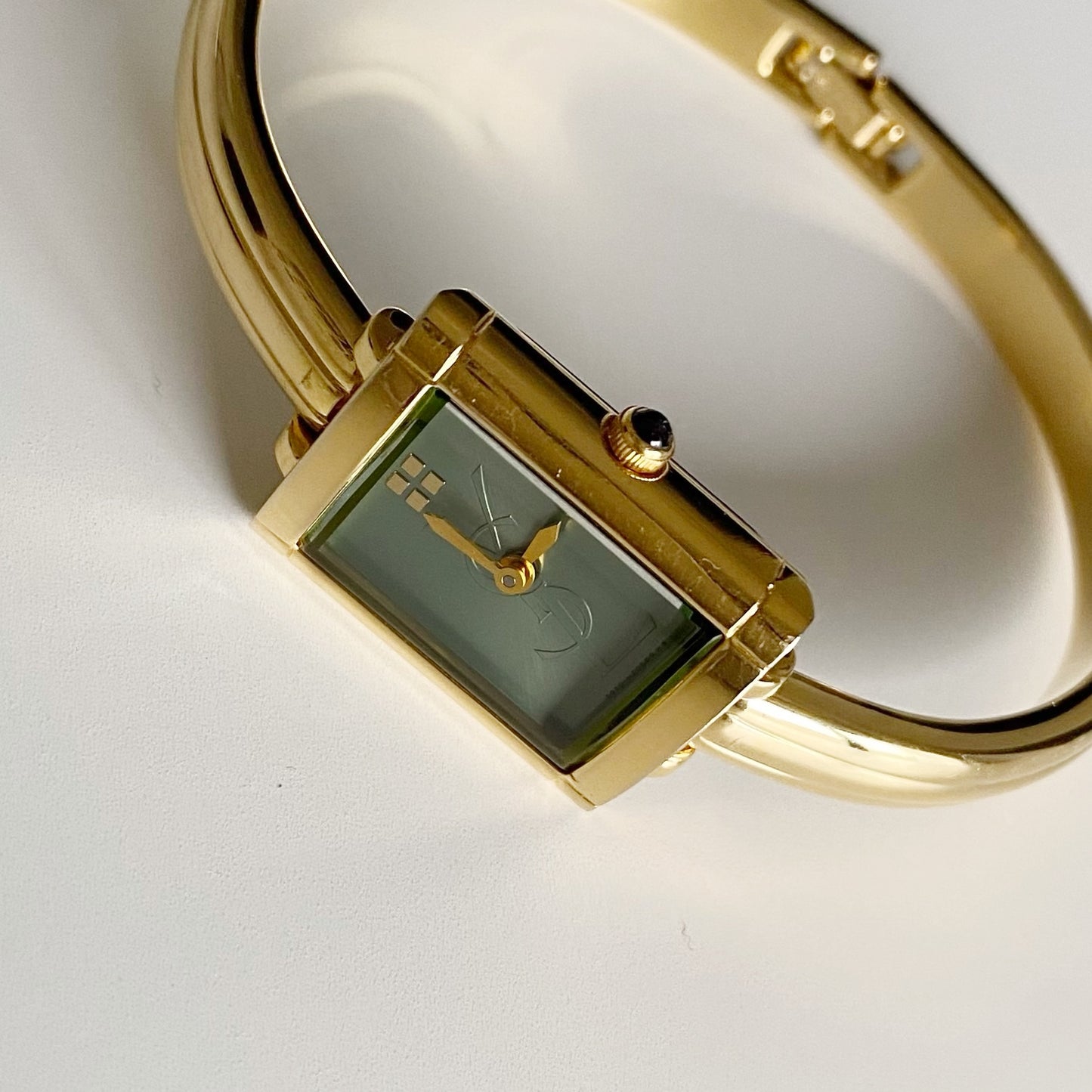 Yves Saint Laurent 1990s Gold Plated Bangle Watch