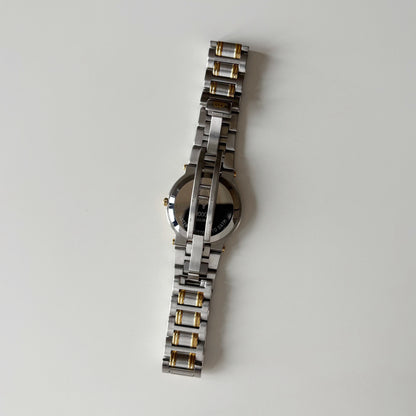Gucci 1990s Date Round Dial Two Tone Watch (Large)