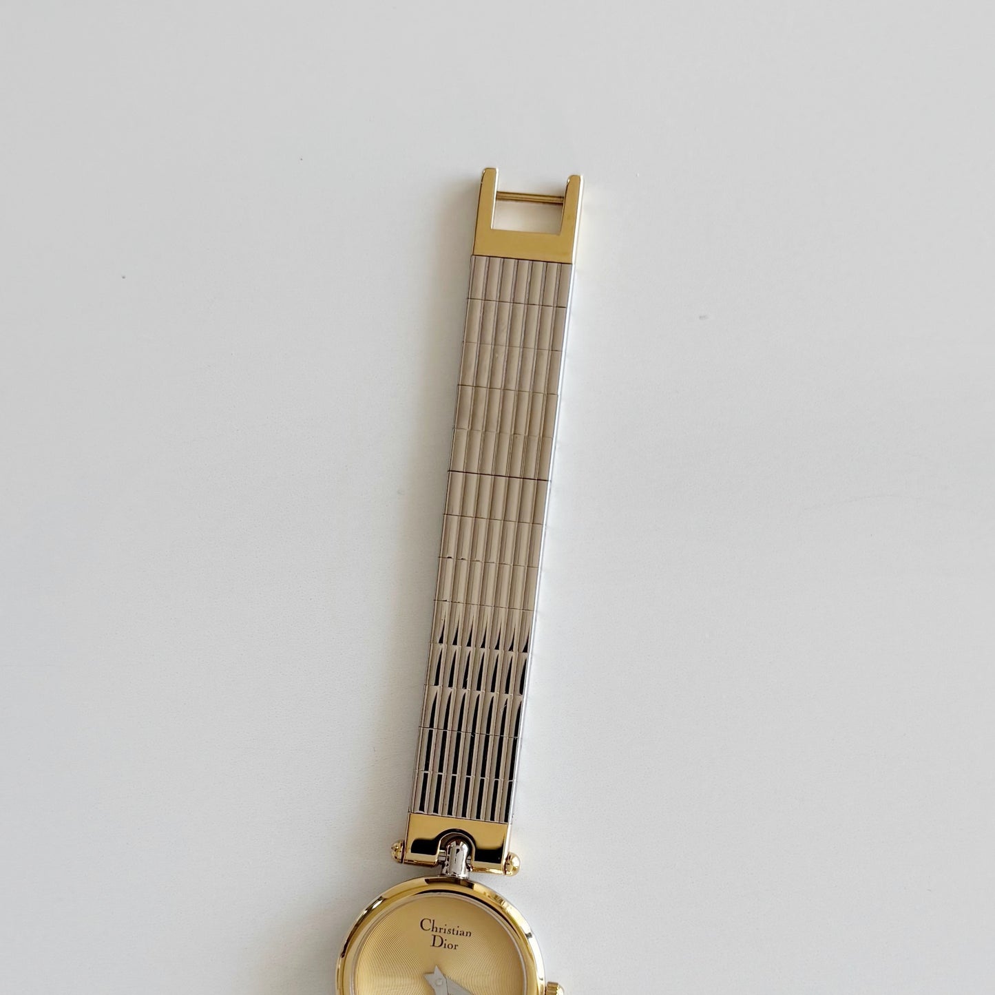 Dior 1990s Round Gold Dial Two Tone Watch