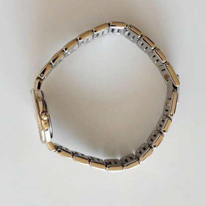 Yves Saint Laurent 1990s Black Dial Two Tone Watch