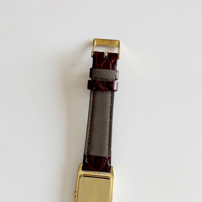 Yves Saint Laurent 1990s Gold Plated Tank Watch (Large)