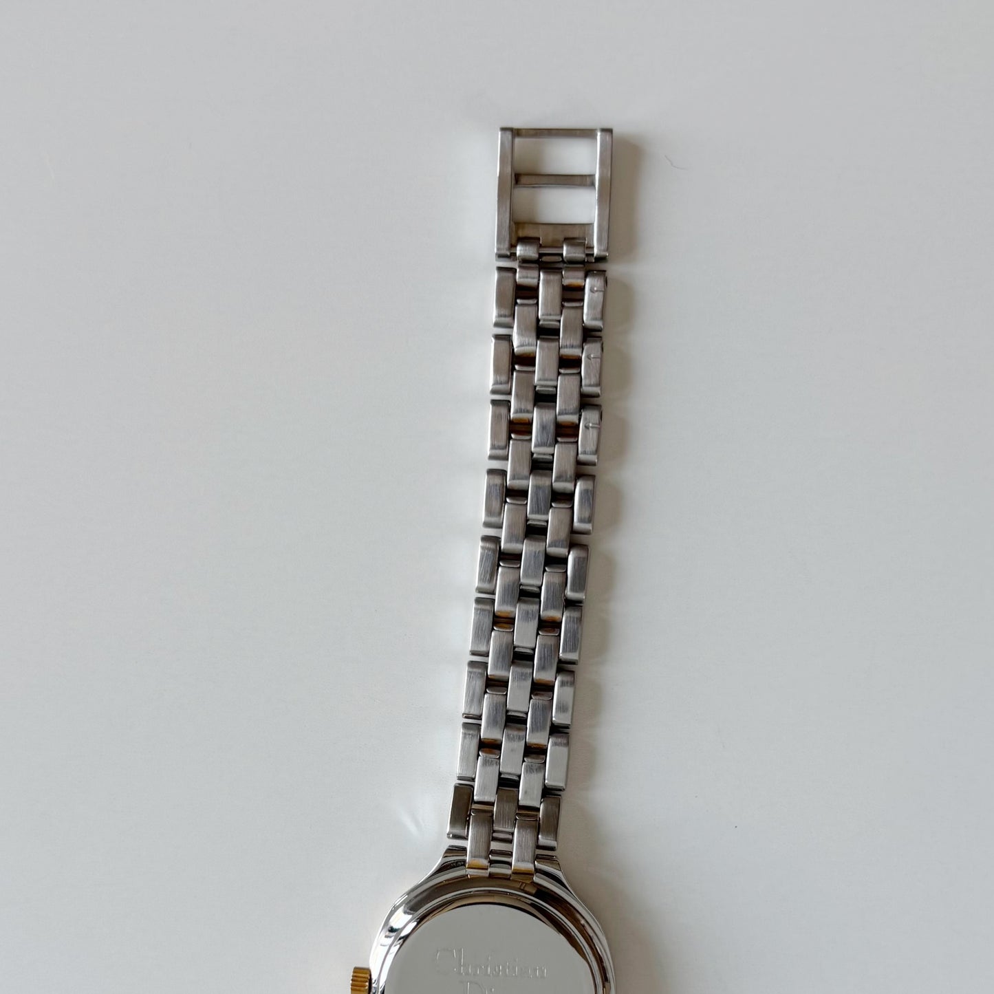 Dior 1990s Date Round Dial Two Tone Gold Plated Watch