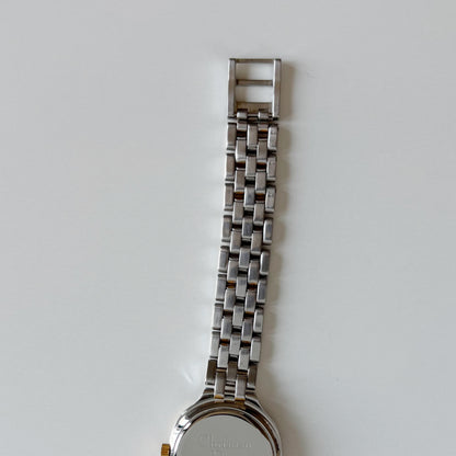 Dior 1990s Date Round Dial Two Tone Gold Plated Watch