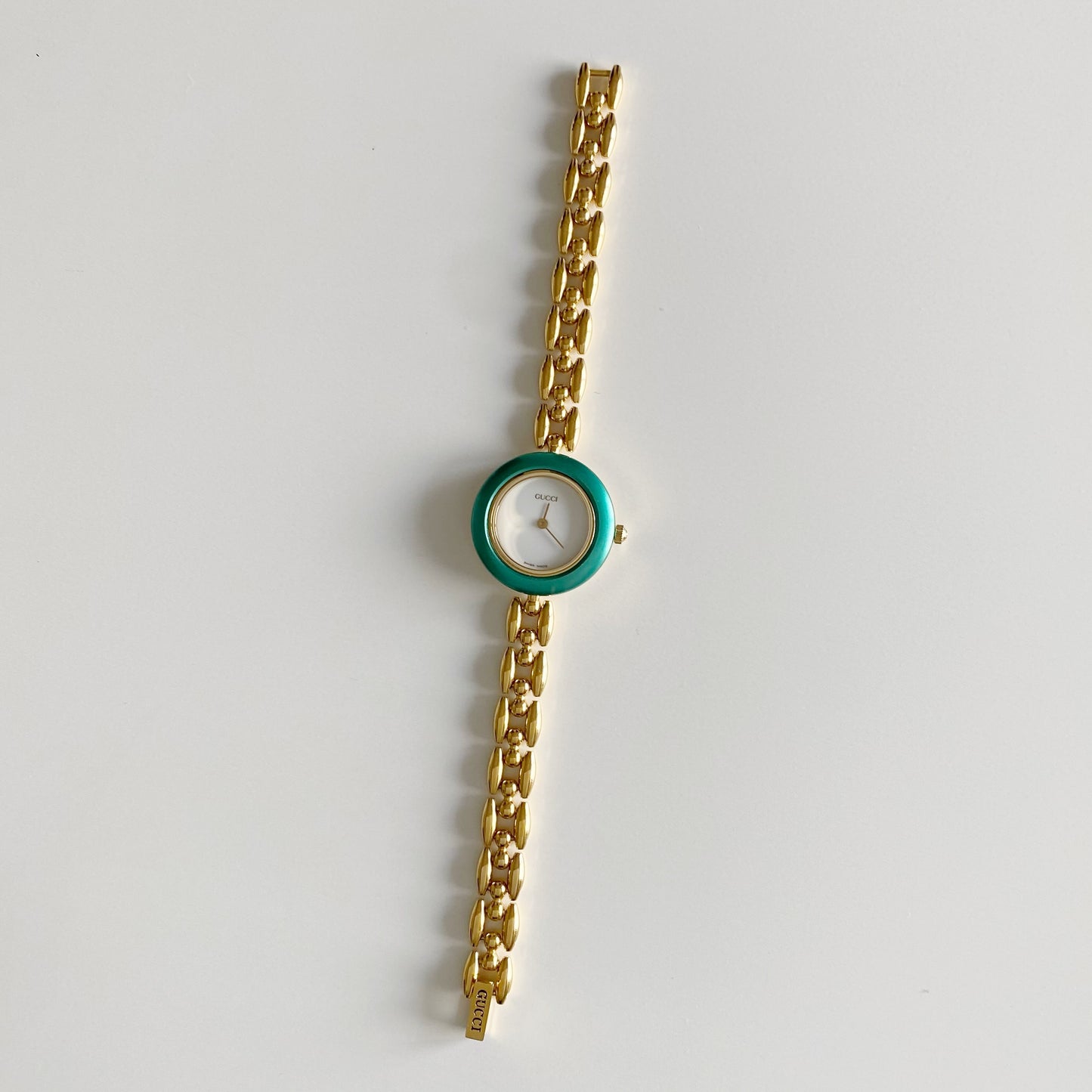 Gucci 1990s Interchangeable Bezel Gold Plated Watch with 6 bezels, case (160mm)