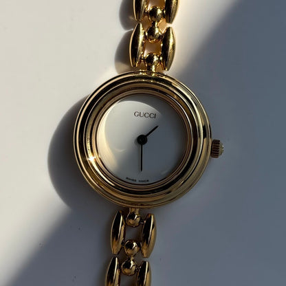 Gucci 1990s Interchangeable Bezel Gold Plated Watch with 6 bezels, case (160mm)
