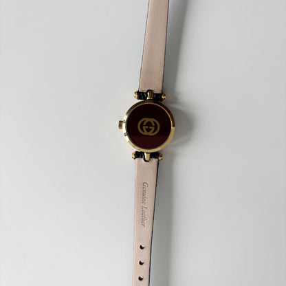 Gucci 1990s Gold Round Dial Gold Plated Watch