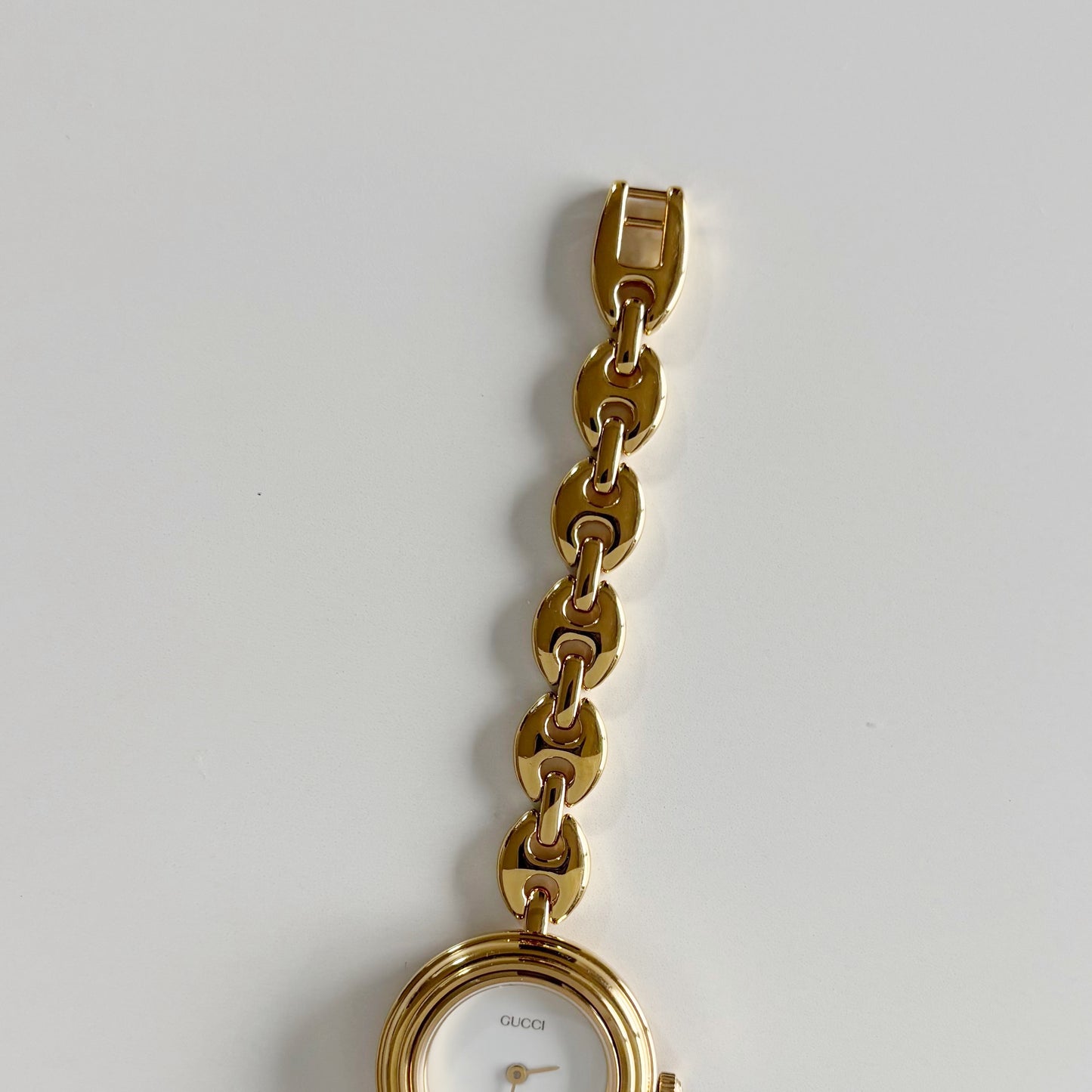 Gucci 1990s Interchangeable Bezel Gold Plated Watch with 6 bezels, case (165mm)