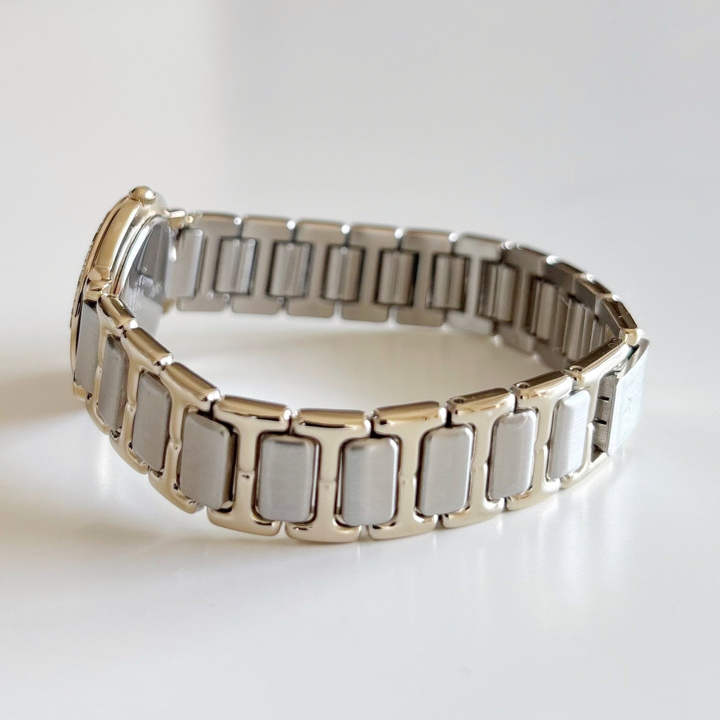 Yves Saint Laurent 1990s Black Dial Two Tone Watch