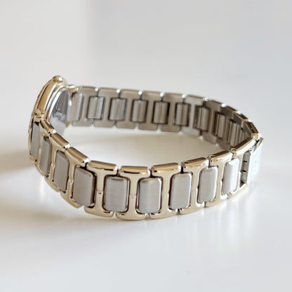 Yves Saint Laurent 1990s Black Dial Two Tone Watch