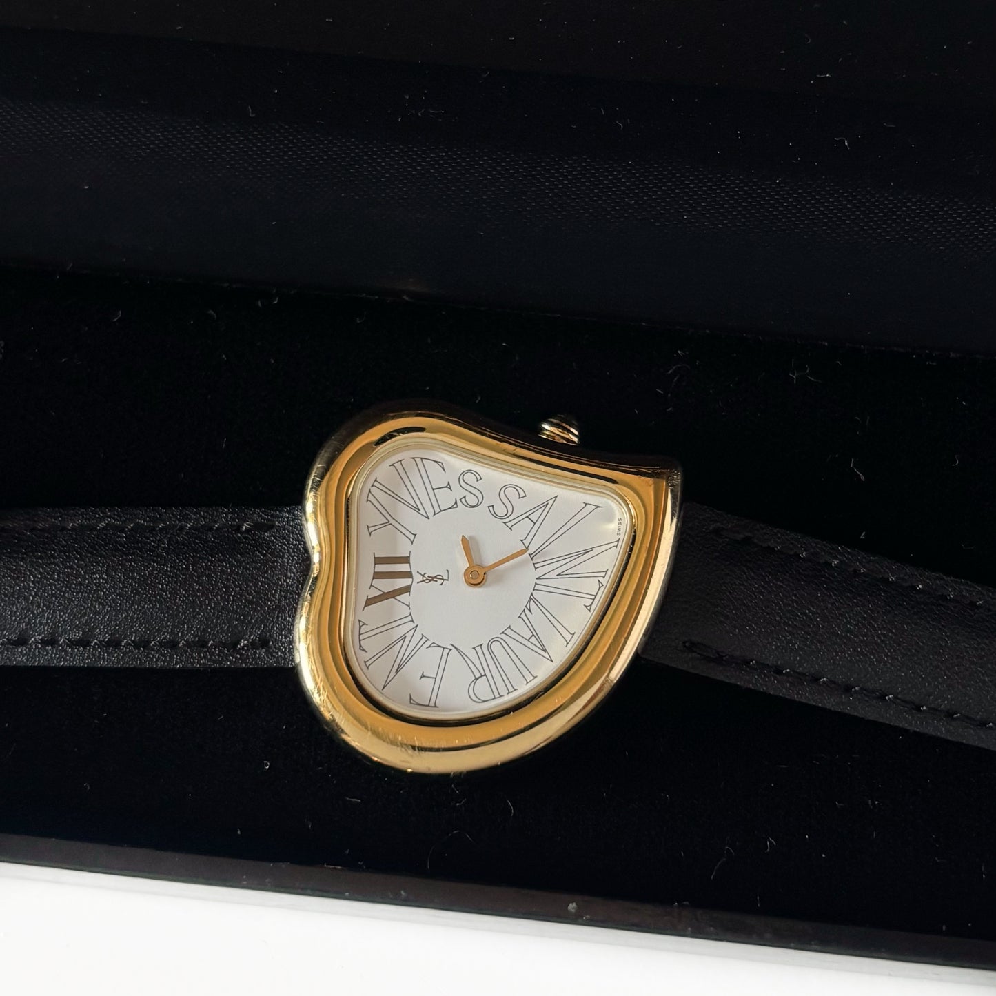 Yves Saint Laurent 1990s Heart Shaped Dial Gold Plated Watch