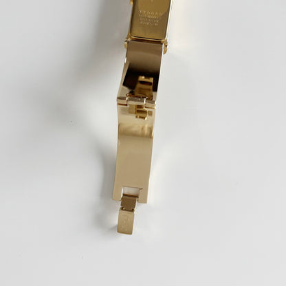Yves Saint Laurent 1990s Rectangular Dial Gold Plated Watch