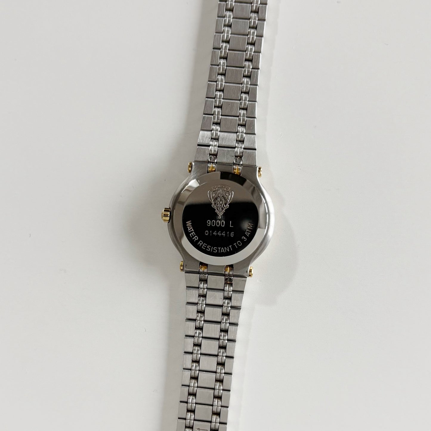 Gucci 1990s Black Dial Gold Plated Two Tone Watch