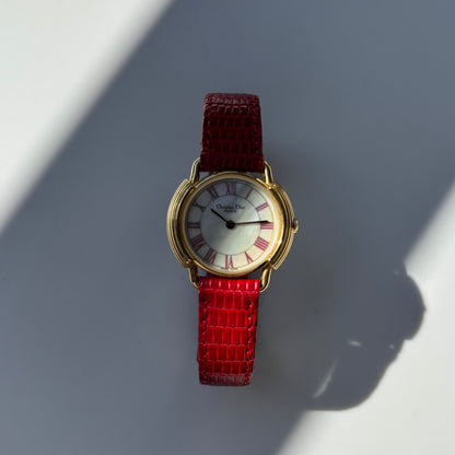 Dior 1990s Seashell Dial Gold Plated Watch