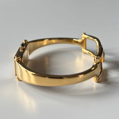 Gucci 1990s Seashell Dial Gold Plated Bangle Watch