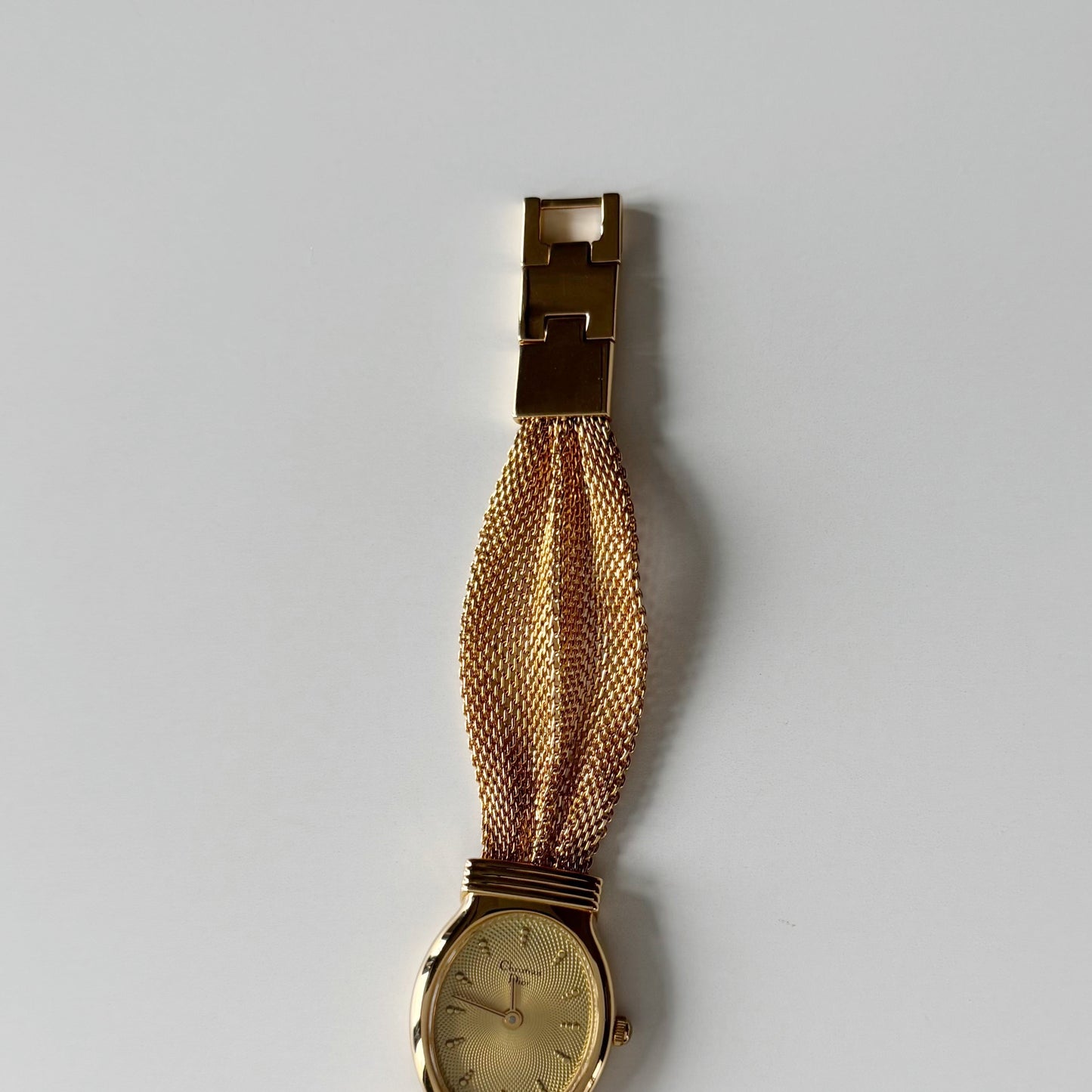 Dior 1990s Gold Oval Dial Gold Plated Watch