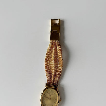 Dior 1990s Gold Oval Dial Gold Plated Watch
