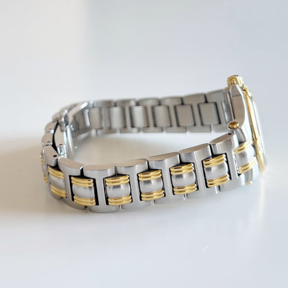 Gucci 1990s Date Round Dial Two Tone Watch