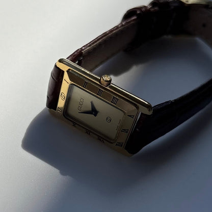 Gucci 1990s Tank Gold Plated Watch