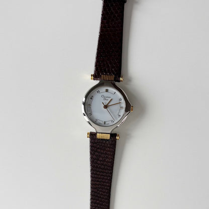 Dior 1990s Round Dial Two Tone Watch