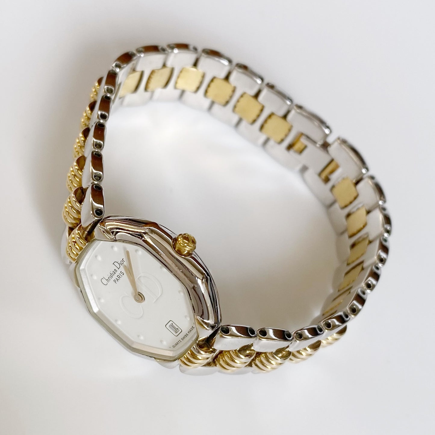 Dior 1990s Octagon Date Two Tone Watch