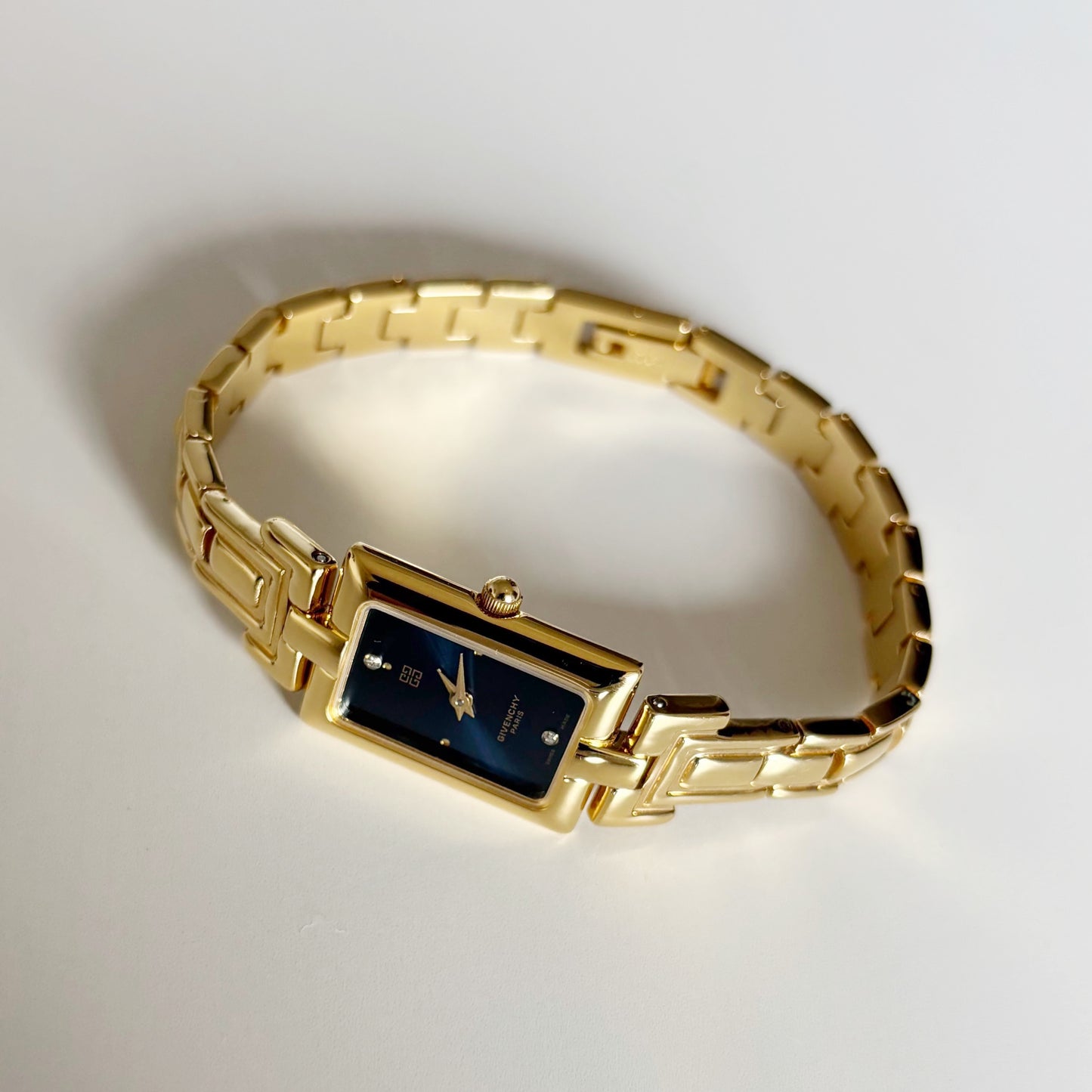 Givenchy 1990s Tank Gold Plated Watch