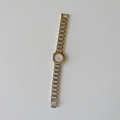 Yves Saint Laurent 1990s Round Dial Two Tone Watch