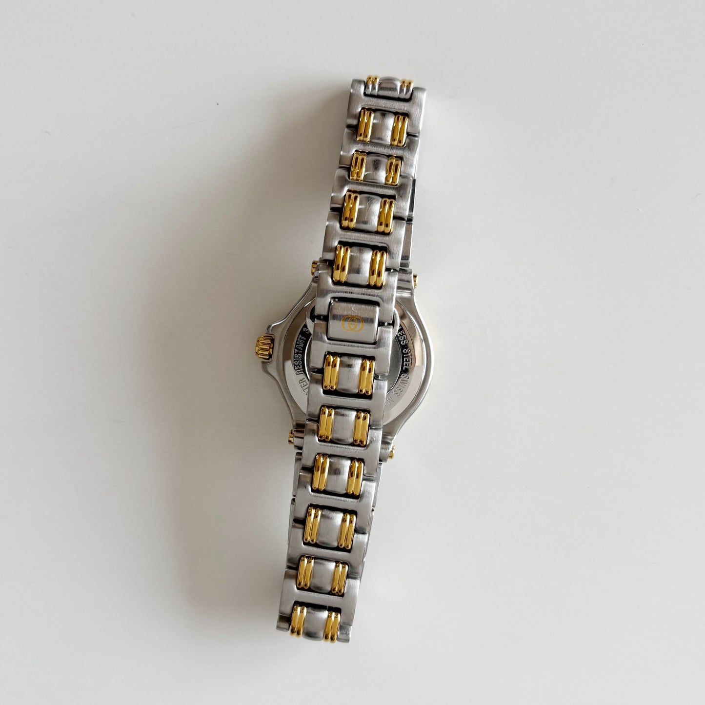 Gucci 1990s Date Round Dial Two Tone Watch