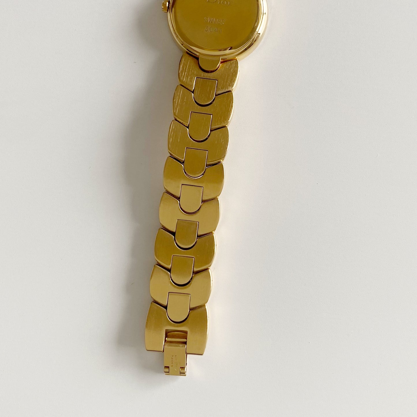 Dior 1990s Black Dial Gold Plated Watch