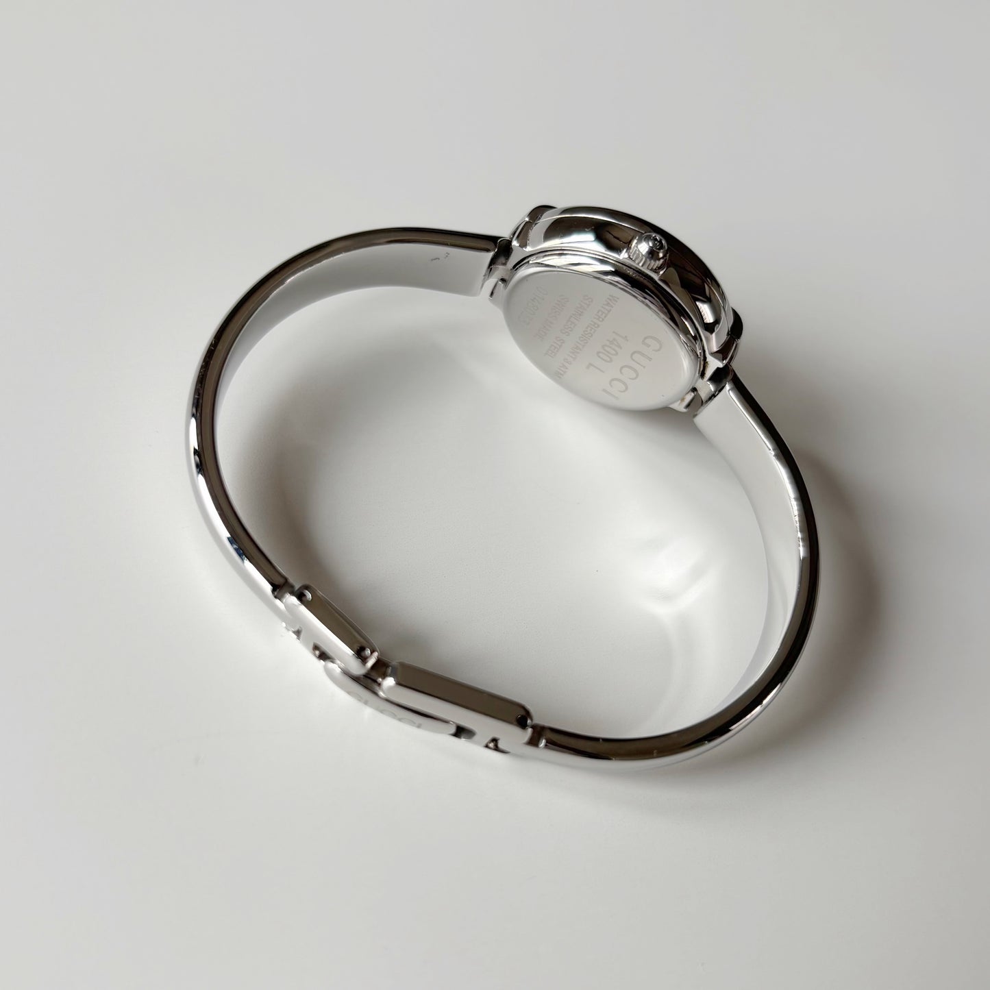 Gucci 1990s Round Dial Stainless steel Bangle Watch