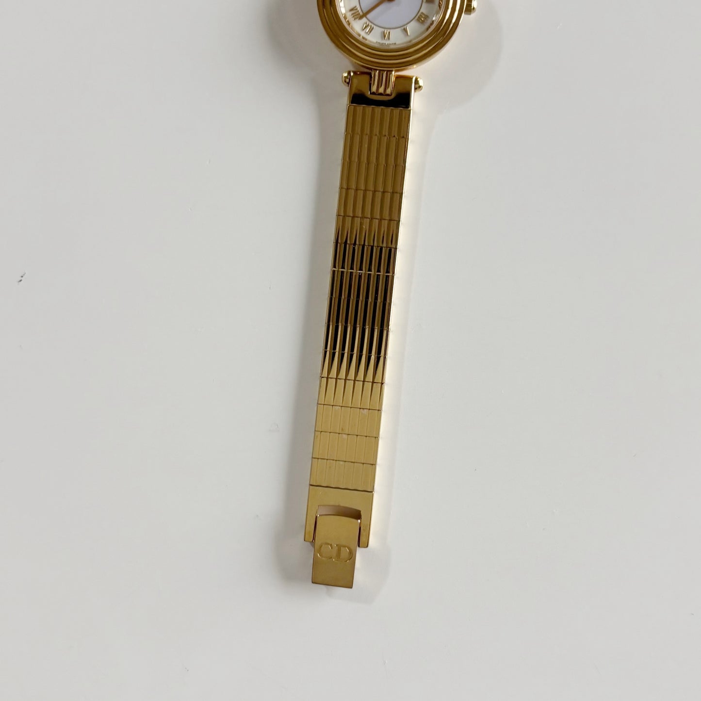 Dior 1990s Round Dial Gold Plated Watch