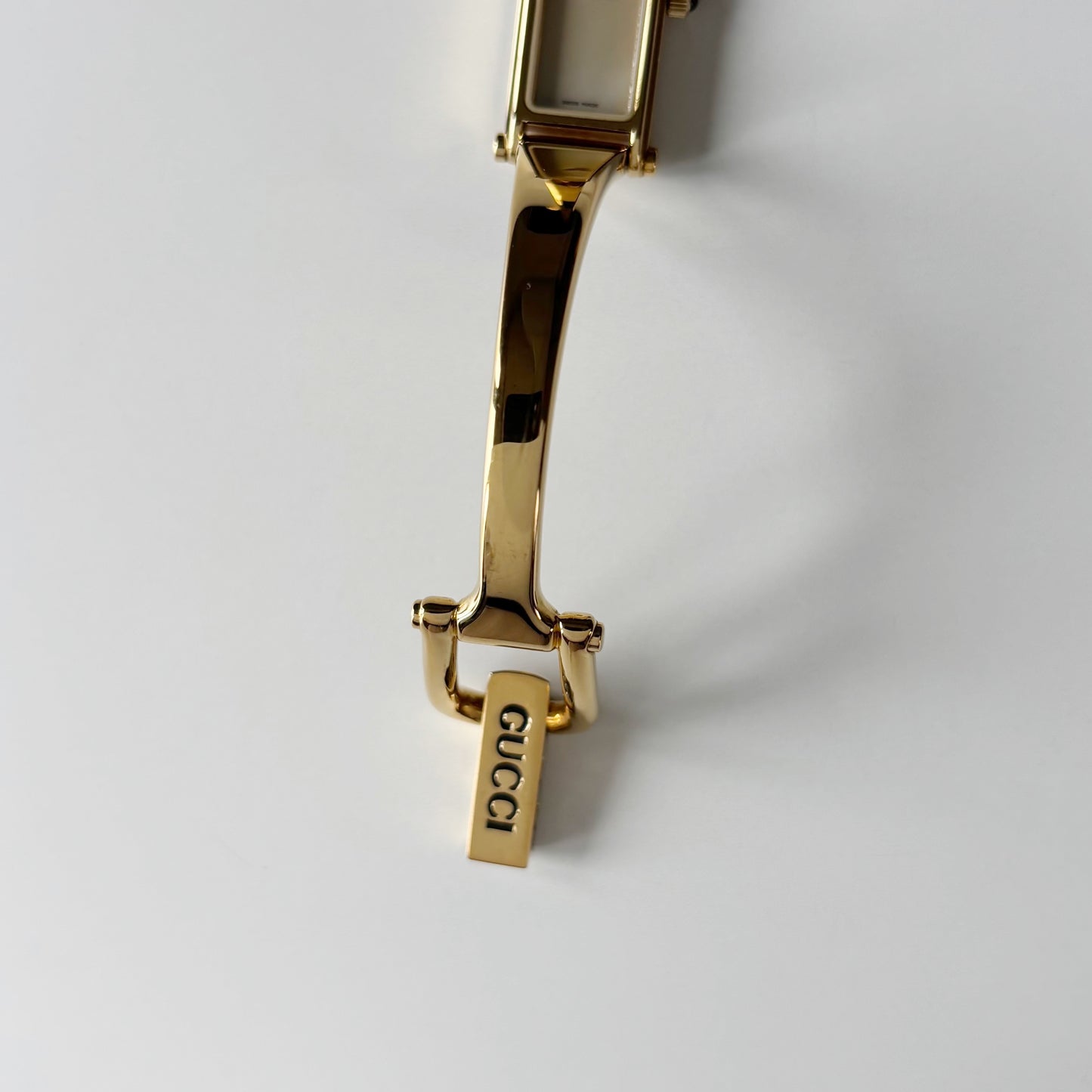 Gucci 1990s Seashell Dial Gold Plated Bangle Watch