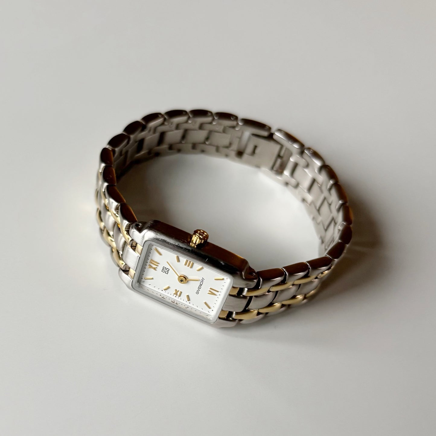 Givenchy 1990s Tank Two Tone Watch