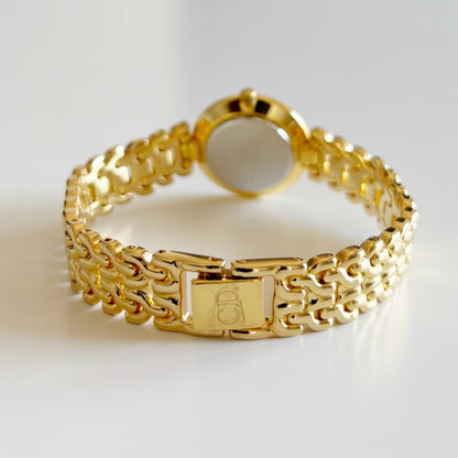 Dior 1990s Seashell Round Dial Gold Plated Watch