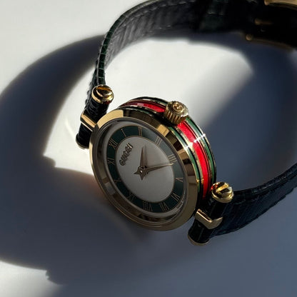 Gucci 1990s Sherry Round Dial Gold Plated Watch