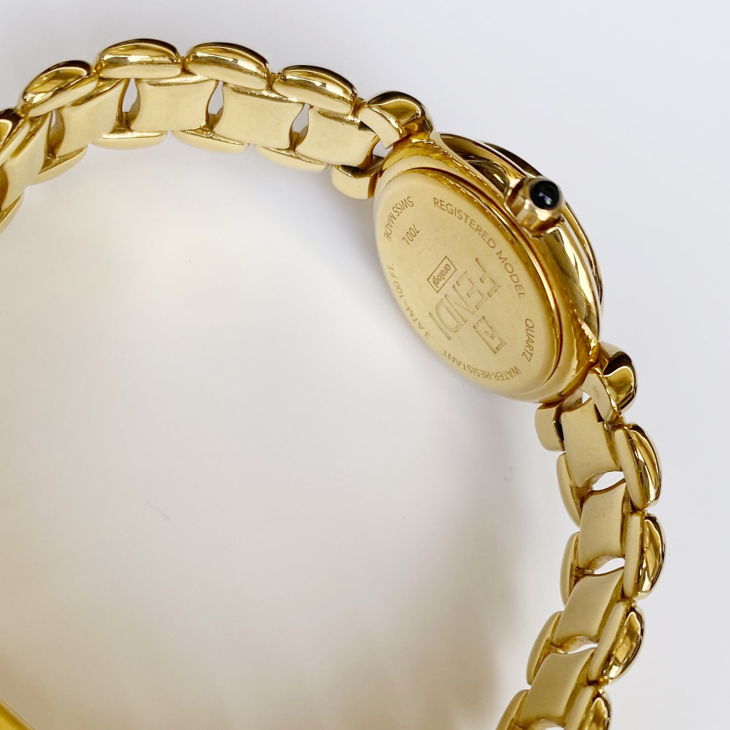 Fendi 1990s Seashell Dial Gold Plated Watch