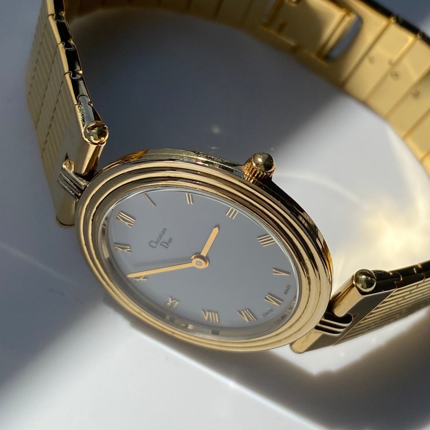 Dior 1990s Round Dial Gold Plated Watch (Large)