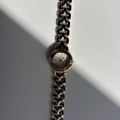 Yves Saint Laurent 1990s Round Dial Two Tone Watch
