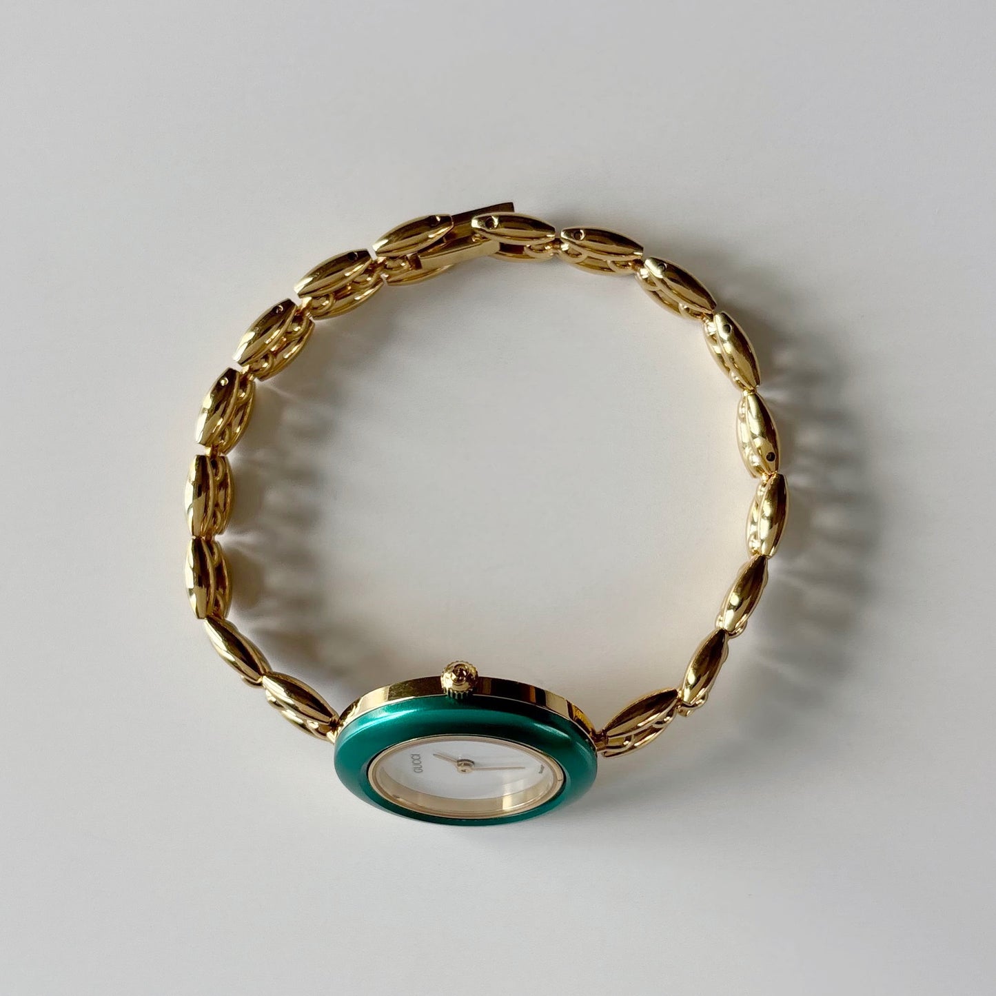 Gucci 1990s Interchangeable Bezel Gold Plated Rice Chain Watch with 6 bezels, case (166mm)