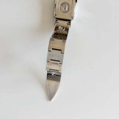 Fendi 1990s Seashell Dial Stainless steel Silver Buckle Watch