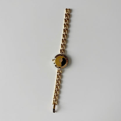 Gucci 1990s Interchangeable Bezel Gold Plated Rice Chain Watch with case, 6 bezels (160mm)