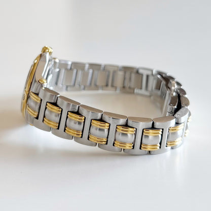 Gucci 1990s Date Round Dial Two Tone Watch