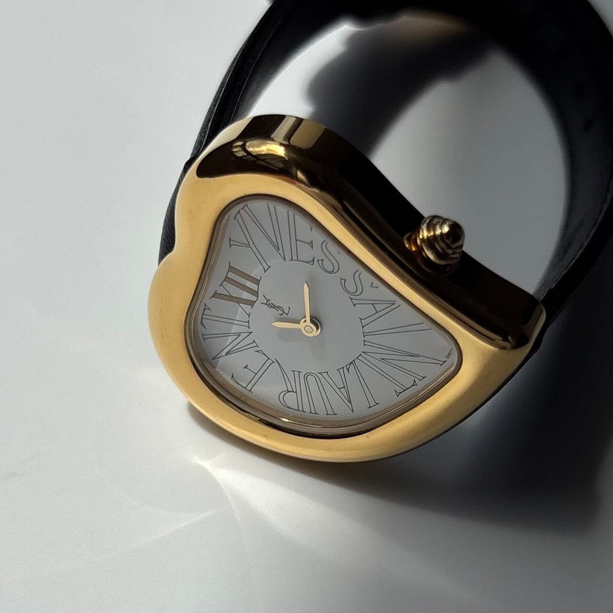 Yves Saint Laurent 1990s Heart Shaped Gold Plated Watch