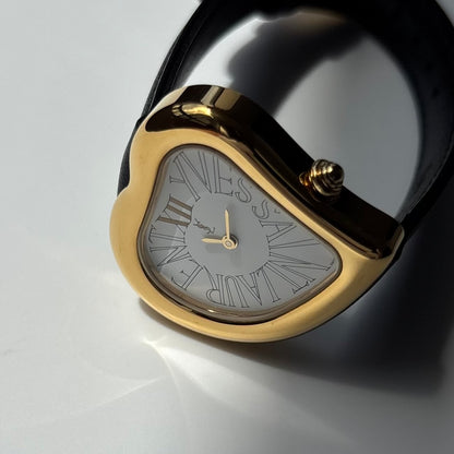 Yves Saint Laurent 1990s Heart Shaped Gold Plated Watch