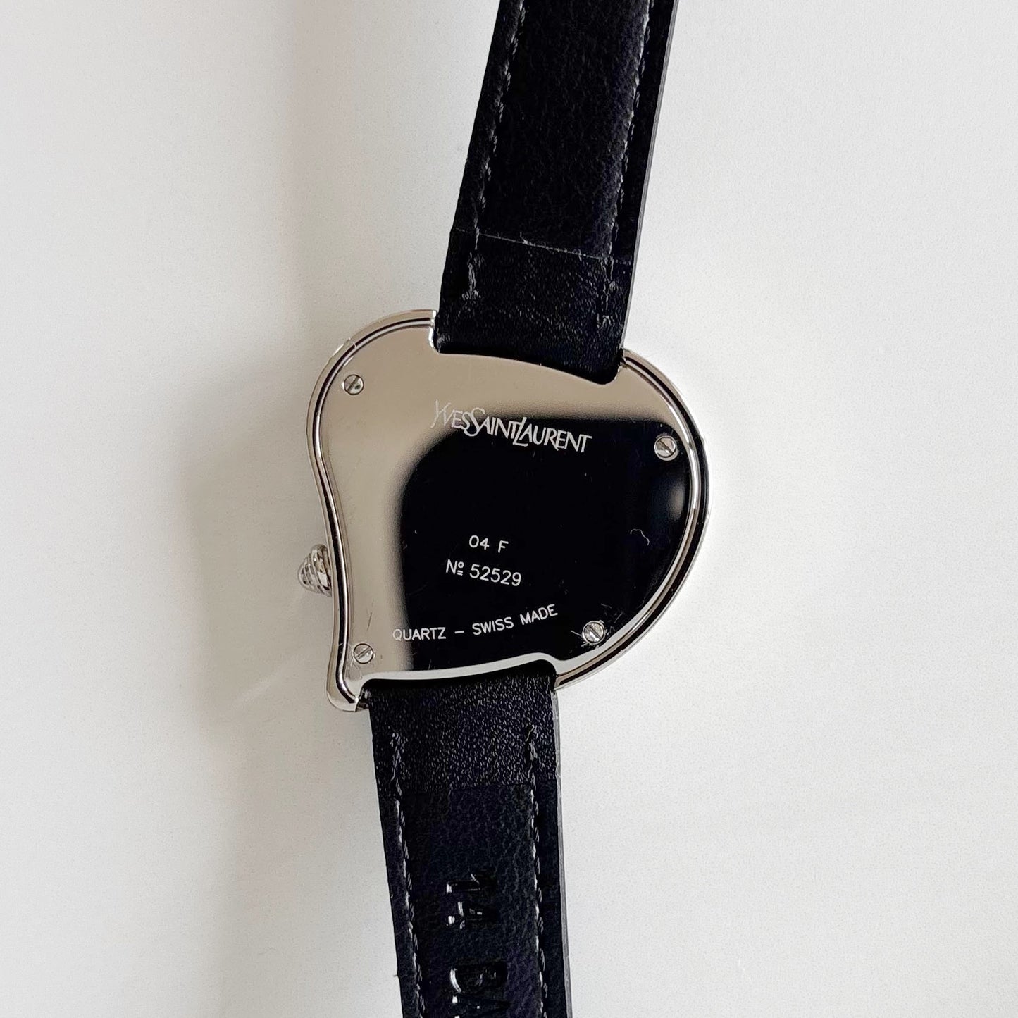 Yves Saint Laurent 1990s Heart Shaped Dial Silver Watch
