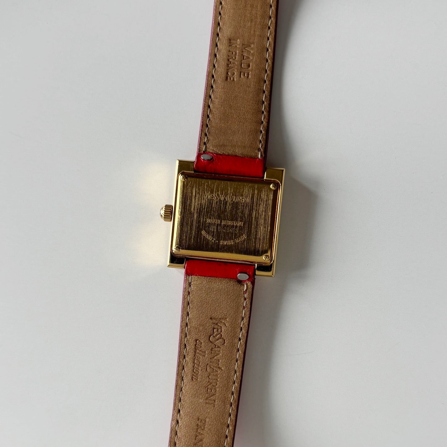 Yves Saint Laurent 1990s Square Dial Gold Plated Watch