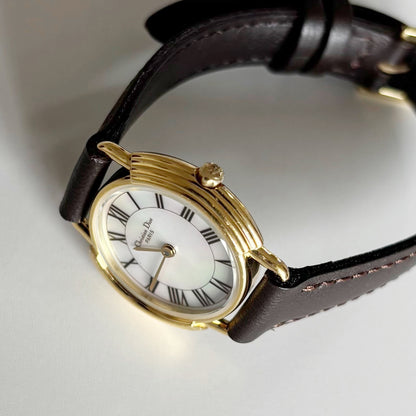 Dior 1990s Seashell Dial Gold Plated Watch