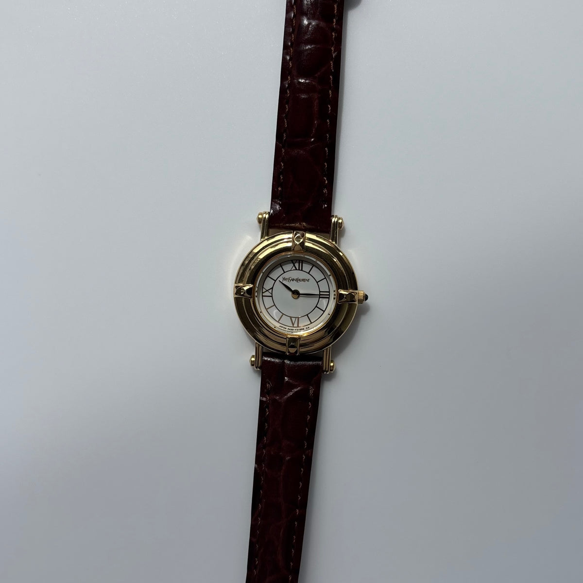 Yves Saint Laurent 1990s Round Dial Gold-Plated Watch