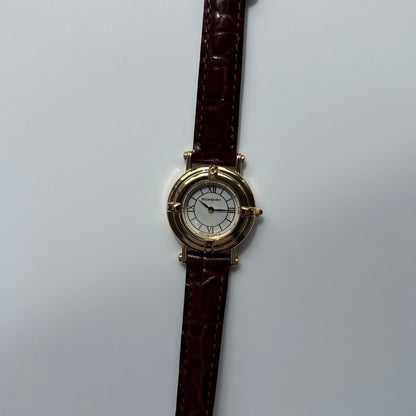Yves Saint Laurent 1990s Round Dial Gold-Plated Watch