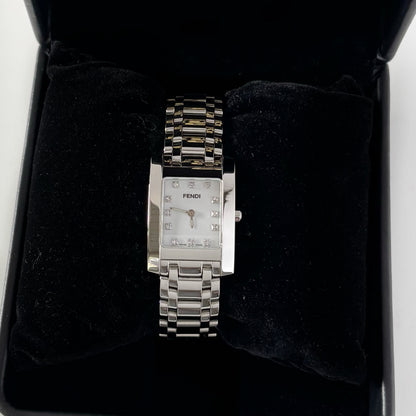 Fendi 1990s Seashell Dial Tank Stainless steel Watch