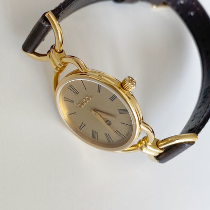 Gucci 1990s Gold Plated Horsebit Watch